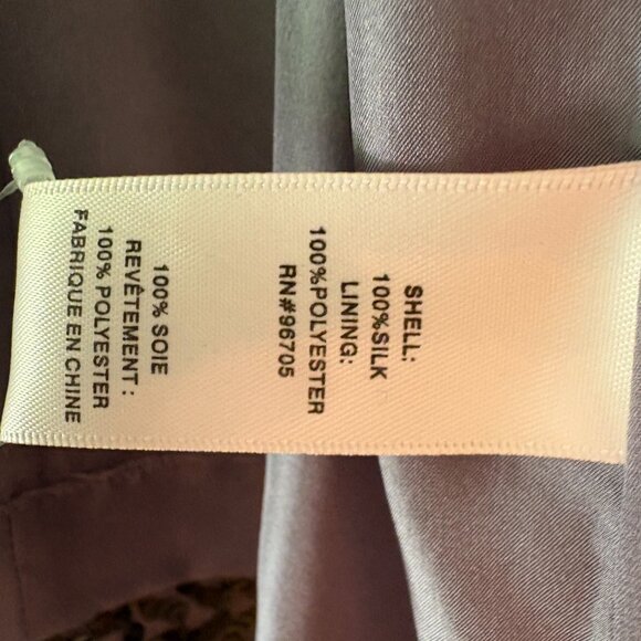 NWT Rebecca Taylor 100% Silk Purple Top Sleeveless Black Sequins Size 8 Party - Picture 8 of 8